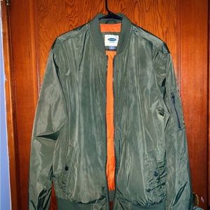 Nylon Bomber Jacket in Olive